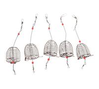 Vorcool Feeder Feeder Basket Cage Shape Fishing Tackle Stainless Steel Pack of 5) (S)
