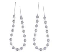 VORCOOL Pack Of 2 Curtain Tie Backs Acrylic Pearl Curtain Holdbacks Decorative Window Tiebacks For Home Office Silver And White