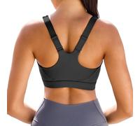 Vorcy Adjustable Sports Bras for Women High Impact Sports Bras Padded Racerback High Support Bras Workout Bra Yoga Bra with Sewn-in Pad Black