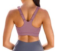 Vorcy Adjustable Sports Bras for Women High Impact Sports Bras Padded Racerback High Support Bras Workout Bra Yoga Bra with Sewn-in Pad Red