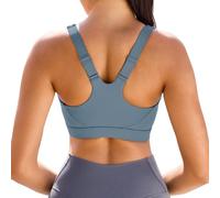 Vorcy Adjustable Sports Bras for Women High Impact Sports Bras Padded Racerback High Support Bras Workout Bra Yoga Bra with Sewn-in Pad Blue