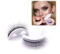 Vordpe 1 Pair of Reusable Self-Adhesive Eyelashes, Artificial Eyelashes, No Glue Necessary, Natural, Curling 3D Eyelashes, Easy to Wear, Waterproof False Eyelashes (Fresh)