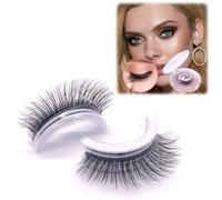 Vordpe 1 Pair of Reusable Self-Adhesive Eyelashes, False Eyelashes, No Glue Necessary, Natural, Curling 3D Eyelashes, Easy to Wear, Waterproof