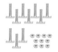 Vordpe 10 PCS Hammer Head Bolt T Screw, M8 x 30 mm Stainless Steel A2-70 Photovoltaic, with Flange Nut, for Photovoltaic Aluminum Profile Greenhouse Solar Rail