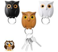 Vordpe 3PCS Night Owl Magnetic Key Holder, Automatic Open Close Eyes Wall Hook