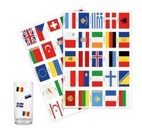 Vordpe Country Flag Sticker Set, 50 Rectangular Flag Stickers on 2 Sheets, 3.1 x 4.7 cm PVC National Flag Stickers for Model Making, Suitcase, Bicycle, Car, Motorcycle Decoration