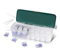 VORDRASSIL P-80 daily contact lens organizer with a Remover & a Tweezer, Disposable Contact Lens Dispenser, Clear Plastic Box for All Brands Daily Lens (Green).