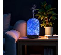 VOREEN Essential Oil Diffuser Handmade Mosaic Glass - 100ml Aroma Humidifier with 6-Color LED Light, Timer & Auto Shut-Off - Quiet Aromatherapy Diffusers for Home, Office, Gifts