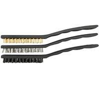 VOREL 06964 - Set of wire brush, 3pcs, brass, steel, nylon, 23 cm