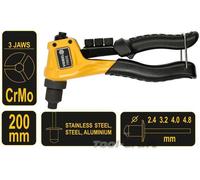 VOREL 70035, compact short hand riveter pop rivet gun 200 mm, 2.4 - 4.8 mm