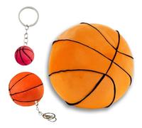 VorErgyllic Basketball Plush Toy 28cm with Keychain & PVC Pendant, Cute Stuffed Cushion Doll for Kids Fans, Soft Basketball Squishy Cuddly Toys for Sofa Bedroom Car Decor, Sports Lover Gift Set 3PCS