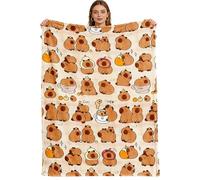 VorErgyllic Capybara Comfort Throw Blanket - Ultra-Soft Cozy Flannel Blanket with Charming Capybara Patterns - Lightweight Plush Fleece for Family Couch Time, Bedrooms Sofa Travel 100 * 160cm
