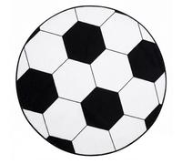 VorErgyllic Football Rug 60cm Round Soccer Bath Mat, Black White | Non-Slip, Soft Floor Mat, Machine Washable, Anti-Slip Door Mat, Football-Themed Home Decor