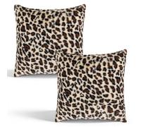 VorErgyllic Pillow Cases Pillowcases with Pink Bow & Heart Design 2PCS Soft Plush Faux Fur Bowknot Cushion Covers for Valentine's Day Bed Sofa Home (Light leopard print)