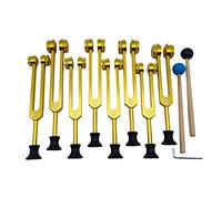 Vorfaove Tuning Forks Set for Healing,Sound Therapy(126.22 Hz,136.1 Hz,141.27 Hz,172.06 Hz,194.18 Hz,210.42 Hz,221.23Hz) Gold