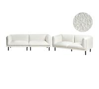 Beliani Living Room Set 5 Seater VORGOD Boucle Off-White, White