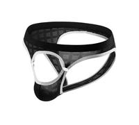 VORHELOVE Men's Jockstrap Underwear Low Rise Mesh Briefs with Pouch | Breathable Stretch Men's Underpants with Wide Elastic Waistband, Lightweight Jock Strap Briefs with Metal Details
