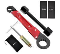 Vorhixa 6 Pcs Plumbing Tools Kit with Angle Stop Wrench & 1/2-Inch Compression Sleeve Puller, Professional Plumbers Wrench, Sandpaper and Storage Bag for Frozen/Corroded Angle Stop