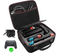 VORI Carrying Case for Nintendo Switch/Switch OLED Model (2021), Hard Travel Storage Protective Case with Handle and Shoulder Strap for Pro Controller, Poke Ball Plus and Switch Accessories, Black