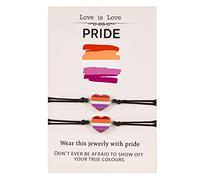 VORILO 2x Heart Charm Bracelet For Couple Friendship Rainbow Color Pendant Rope Chain Bracelet Bangle Women Men Lucky Jewelry