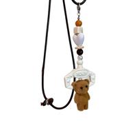 VORILO Adorable Brown Plush Bear Pendant Necklace Fashion Accessory for Kids Teens And Lovely Styles Trendy Women Ladies