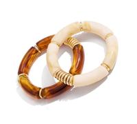 VORILO Bamboos Texture Bracelets Resin Alloy Construction Versatile Day to Night Jewelry