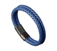 VORILO Stylish Men's Woven Bracelet Magnetic Clasp Adjustable 19cm/21cm/23cm Wrist Chain Artificial Bangle