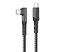 VORILO USB C Power Cord 100W Braided with Reinforced Strain, Black 3M