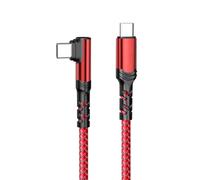 VORILO USB C Power Cord 100W Braided with Reinforced Strain, Red 3M