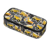 VorIrydian Construction Car Truck Excavator Pencil Case, Construction Vehicles Truck Pencil Case, Zipper Portable Pen Holder Box Organizer, Big Capacity Cute Pencil Box Pouch, for School Office