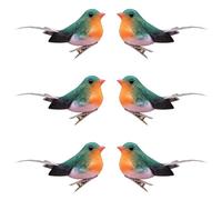 Vorkhuaeri Xmas Artificial Robin Clip On Glitter Bird, Christmas Tree Decor Ornament, Birds Crafts Decor Sets for Home Garden Party Gift (Robin)