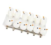 Vorkhuaeri Xmas Artificial Robin Clip On Glitter Bird, Christmas Tree Decor Ornament, Mini Birds Crafts Decor Sets for Home Garden Party Gift (White)