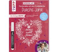 Vorlagenmappe Fensterdeko mit dem Kreidemarker - Durchs Jahr mit Bine Brändle. Inkl. Original Kreidemarker von Kreul: 7 Vorlagenbögen mit Motiven in Originalgröße plus sämtliche Motive als Download
