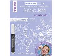 Vorlagenmappe Fensterdeko mit dem Kreidemarker - Durchs Jahr mit Pia Pedevilla. Inkl. Original Kreidemarker von Kreul: 7 Vorlagenbögen mit Motiven in Originalgröße plus sämtliche Motive als Download