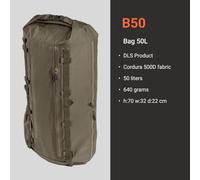 Vorn B50 - Bag 50L Fog Green Roll top Closing, Side Opening Zipper for Quick Access to Main Compartment