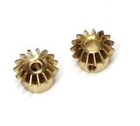 VORNEL pinion spiral 2PCS 0.8M 15T Bevel Pinion Gear 1:1 Bevel Gear 3mm 4mm 5mm 6mm 6.35mm Bore Hole 0.8 Module 15 Teeth Brass Bevel Gear M3 Screw miter worm (Color : 0.8M 15T, Size : 3mm brass)