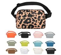 VOROLO Fanny Pack Crossbody Bag For Women And Men Belt Bag Gift For Women Bum Bag with Adjustable Strap for Sports leopard Yellow-1, Leopard Yellow-1, 1 Pack Fanny Pack