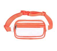 VOROLO Fanny Pack For Women And Men Crossbody Bag Belt Bag with Adjustable Strap, Clear Orange, L, Clear Fanny Pack