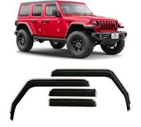 Voron Glass 4 Set In-channel Deflectors compatible with Jeep Wrangler 2018-2026 IV JL, Car Window Deflectors, Rain Guards with Easy Installation, Noise Reduction, Durability Car Accessories