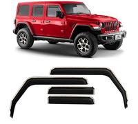 Voron Glass in-Channel Extra Durable Rain Guards for Jeep Wrangler JL 2018-2022, Window Deflectors, Vent Window Visors, 4 Pieces - 220102
