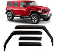 Voron Glass in-Channel Extra Durable Rain Guards for Jeep Wrangler JL 2018-2022, Window Deflectors, Vent Window Visors, 4 Pieces - 220102