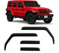 Voron Glass in-Channel Extra Durable Rain Guards for Jeep Wrangler JL 2018-2022, Window Deflectors, Vent Window Visors, 4 Pieces - 220102