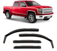 Voron Glass in-Channel Extra Durable Rain Guards for Trucks Chevrolet (Chevy) Silverado/GMC Sierra 2014-2018 Crew Cab, Window Deflectors, Vent Window Visors, 4 Pieces - 220009