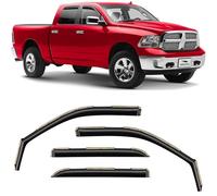 Voron Glass in-Channel Extra Durable Rain Guards for Trucks Dodge RAM 2009-2018 Crew Cab, Window Deflectors, Vent Window Visors, 4 Pieces - 220010