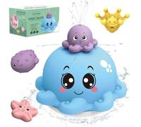 VorPrillynt Octopus Sensory Bath Toys, Octopus Bath Toy, Boys Girls Bath Toys, Floating Fountain Play, Automatic Spray Water Bathtub Swimming Pool Shower (Blue)