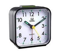 VORRINC Analog Alarm Clock, Silent Travel Alarm Clock with Luminous Snooze, White, 8 x 4 x 8 cm