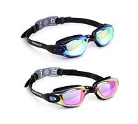 Vorshape Swim Goggles Pack of 2 Swimming Goggle No Leaking Adult Men Women Youth, Aqua & Black Pink, Anti Fog