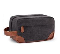 Vorspack Toiletry Bag Hanging Dopp Kit for Men Water Resistant Canvas Shaving Bag for Travel, Dark Grey, One Size
