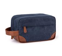 Vorspack Toiletry Bag Hanging Dopp Kit for Men Water Resistant Canvas Shaving Bag for Travel, Navy Blue, One Size
