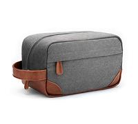 Vorspack Toiletry Bag Hanging Dopp Kit for Men Water Resistant Canvas Shaving Bag with Large Capacity for Travel - Light Grey